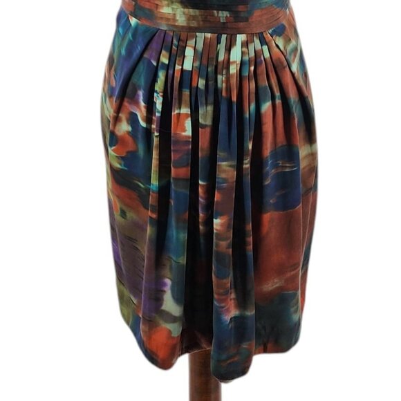 Catherine Malandrino Womens 2 Dress Silk Multicolor Abstract Cowl Neck Mini - Picture 3 of 11